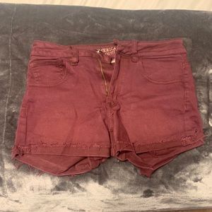 American Eagle Maroon Jean shorts